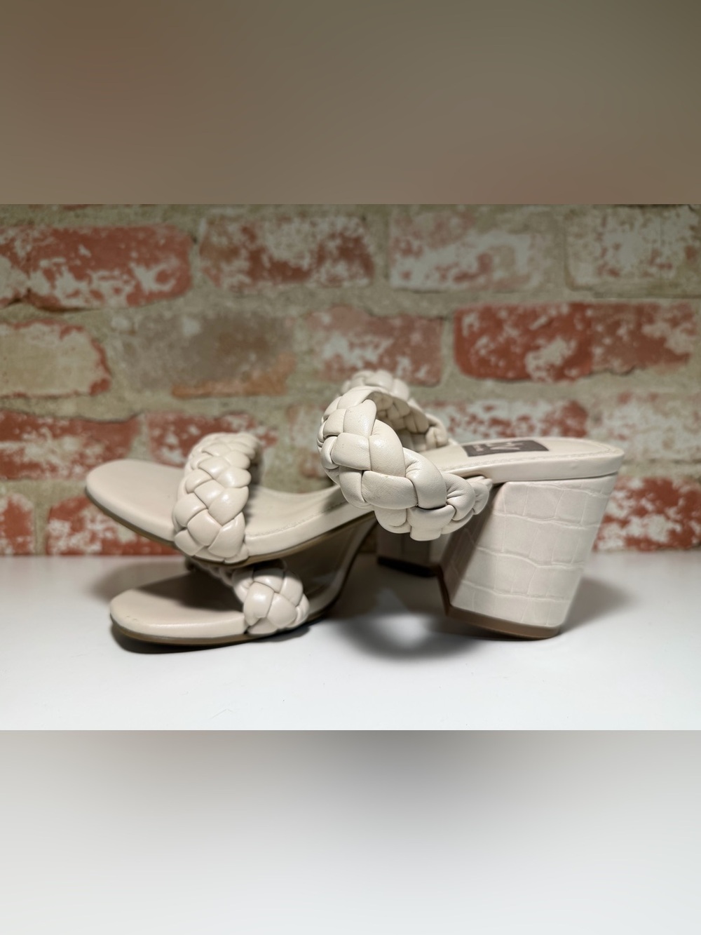 DV by Dolce Vita Cream Braided Block Heel Sandals